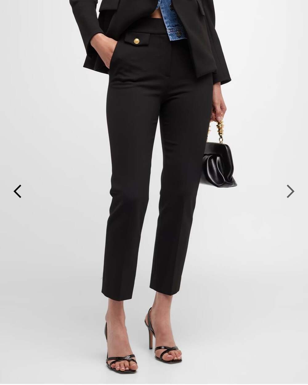 Veronica Beard Renzo Embossed Button Detail Trousers